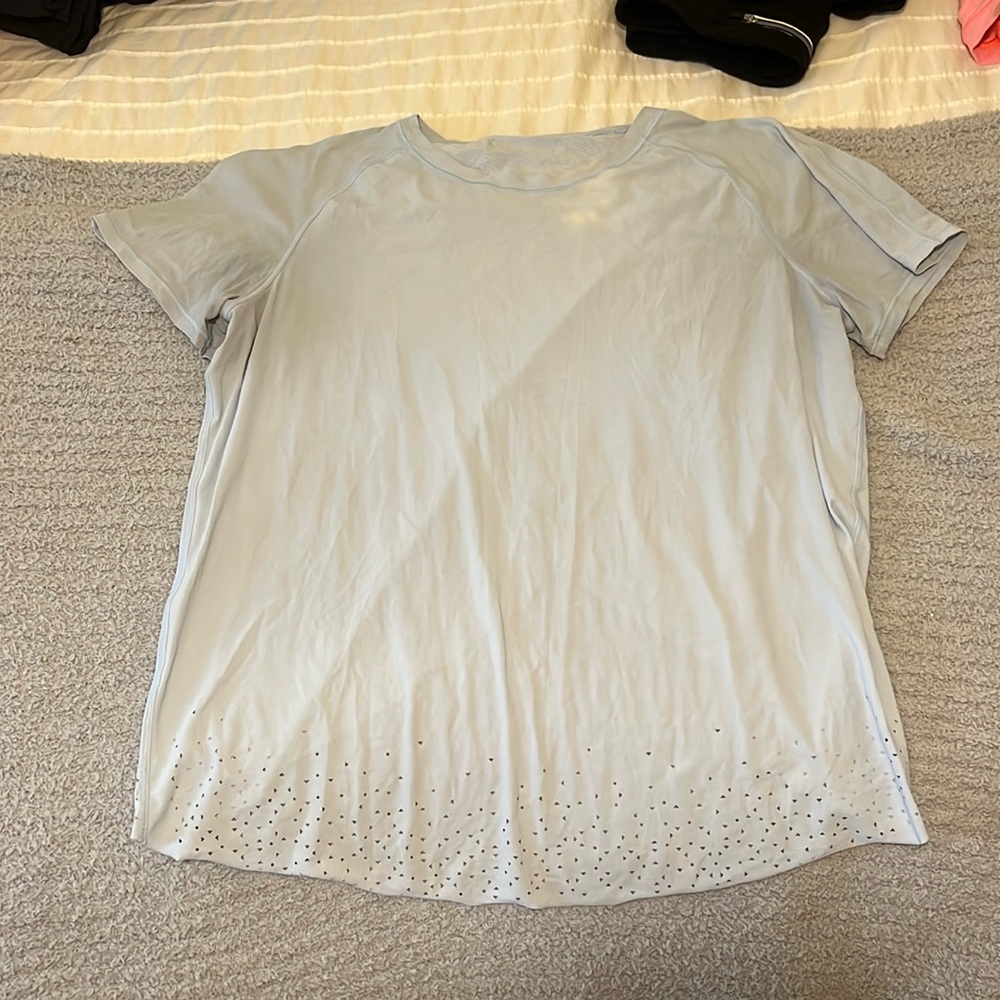 Lululemon Quick Pace Short Sleeve in Breezy Blue Top